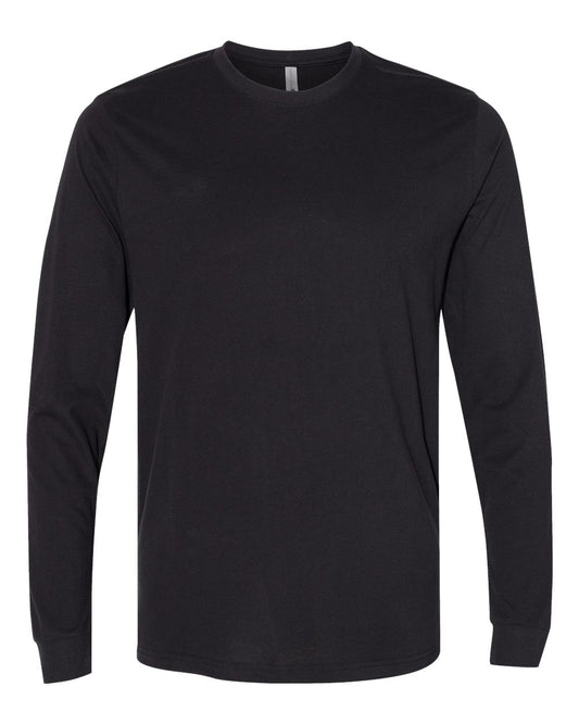 Unisex Sueded Long Sleeve T-Shirt - Front - B20818502 - Black