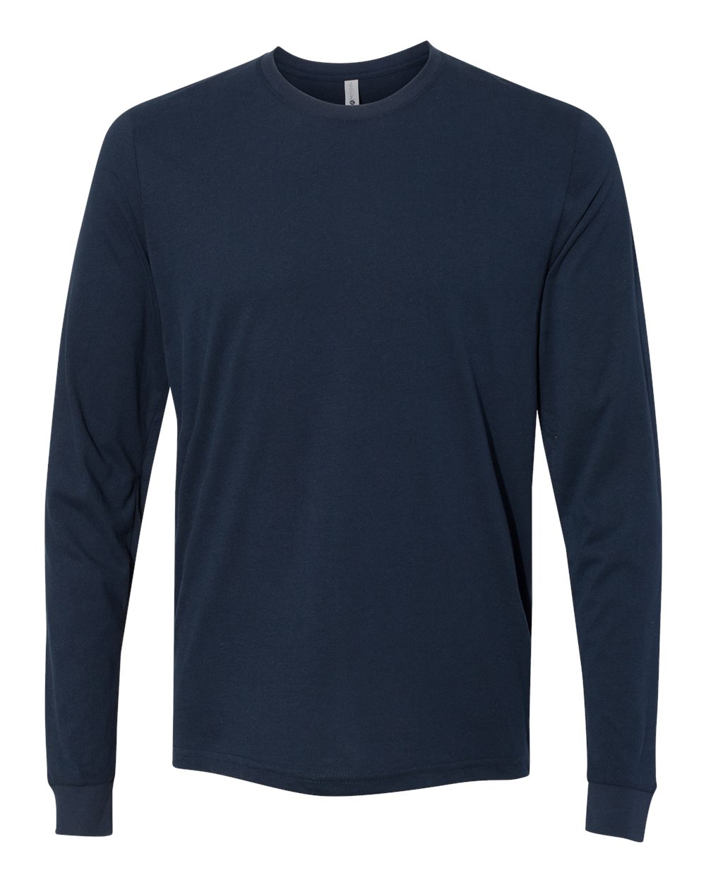 Unisex Sueded Long Sleeve T-Shirt - Front - B20818652 - Midnight Navy