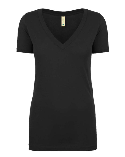 Women's Eco Performance V-Neck T-Shirt - Front - B00818506 - Black