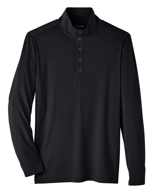 Men's JAQ Stretch Performance Snap-Neck Pullover - Front - B170D3503 - Black