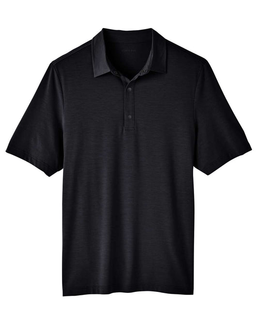 Men's JAQ Snap-Up Stretch Performance Polo - Front - B157D3503 - Black