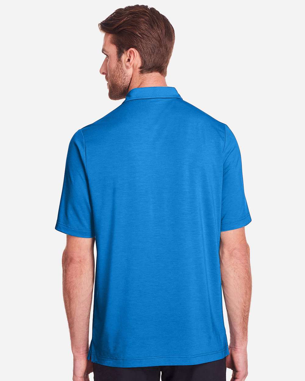 Men's JAQ Snap-Up Stretch Performance Polo - OnModelBack - B157D3103 - Light Nautical Blue