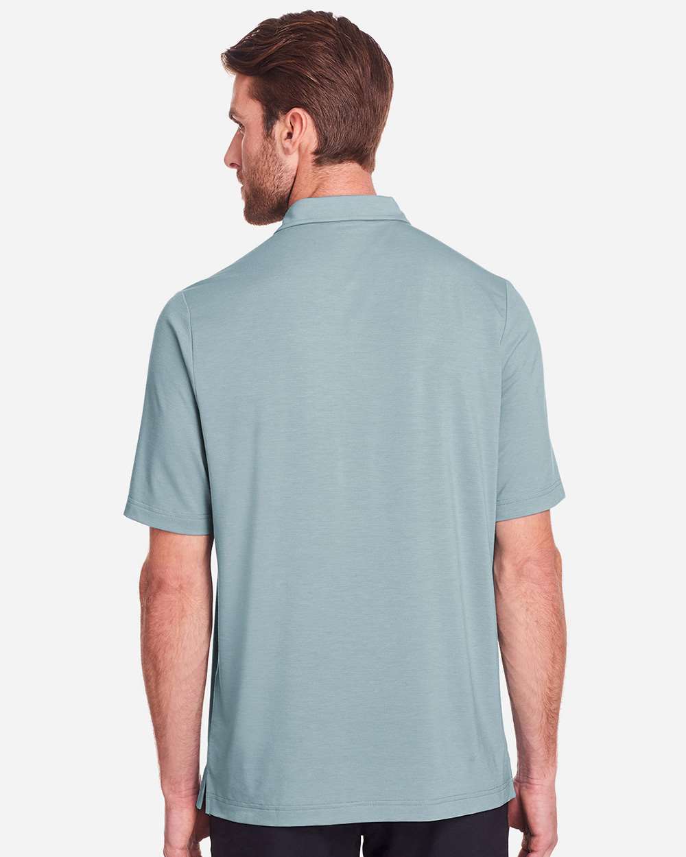 Men's JAQ Snap-Up Stretch Performance Polo - OnModelBack - B157D3253 - Opal Blue