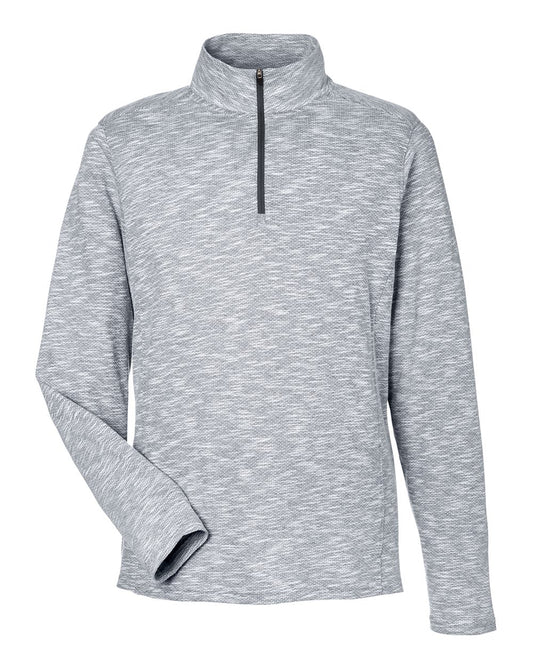 Men's Eclipse Jacquard Quarter-Zip Pullover - Front - B178D3503 - Black Heather