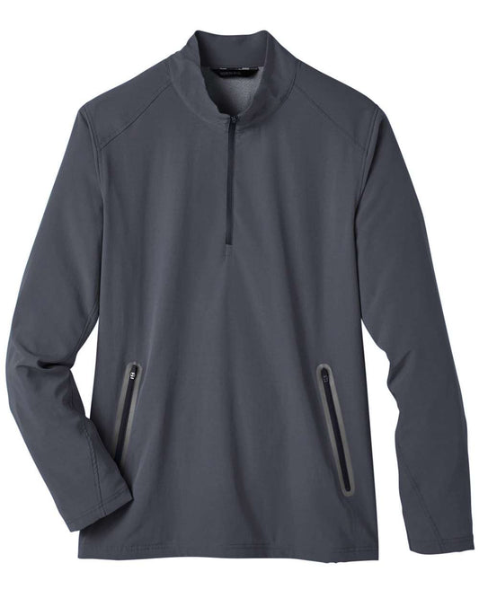 Men's Quest Stretch Quarter-Zip Pullover - Front - B172D3596 - Carbon/ Black
