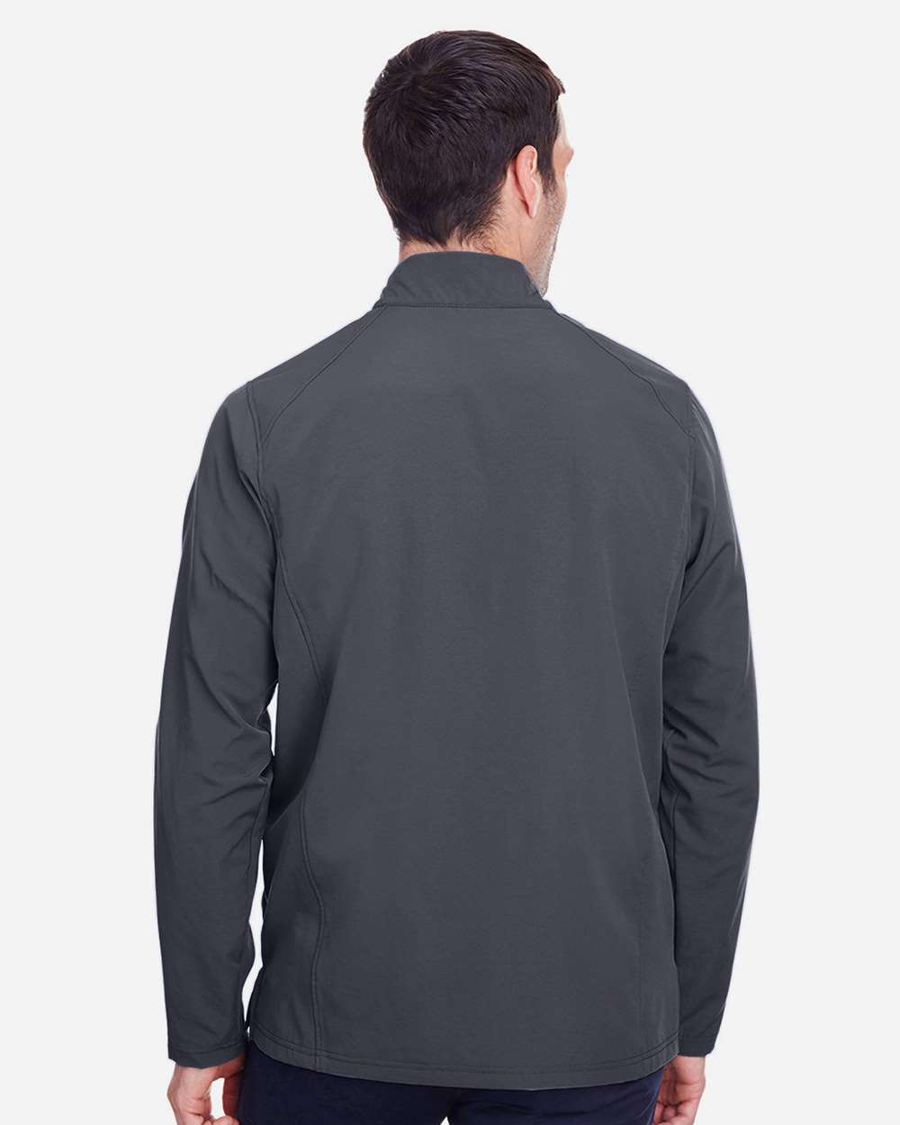 Men's Quest Stretch Quarter-Zip Pullover - OnModelBack - B172D3596 - Carbon/ Black