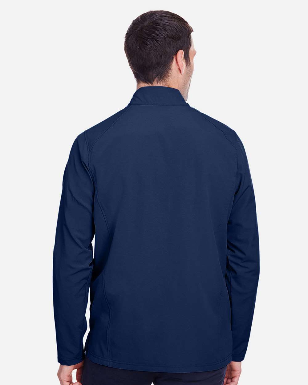 Men's Quest Stretch Quarter-Zip Pullover - OnModelBack - B172D3653 - Classic Navy/ Carbon