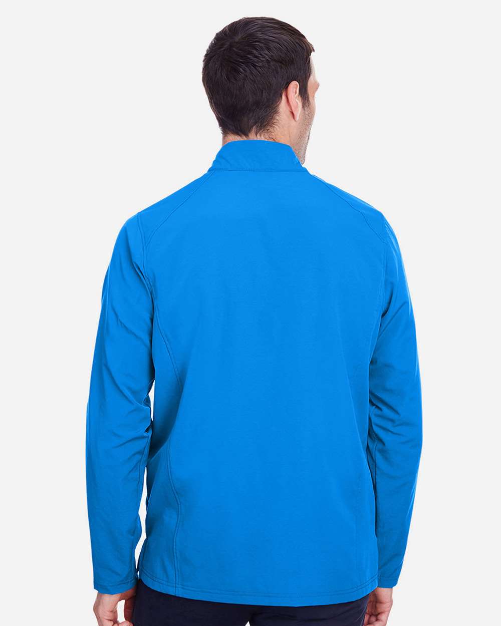 Men's Quest Stretch Quarter-Zip Pullover - OnModelBack - B172D3756 - Olympic Blue/ Carbon