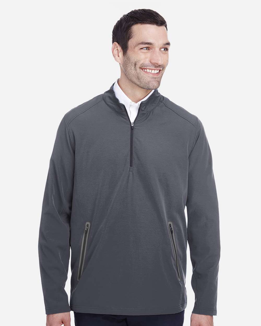Men's Quest Stretch Quarter-Zip Pullover - OnModelFront - B172D3596 - Carbon/ Black