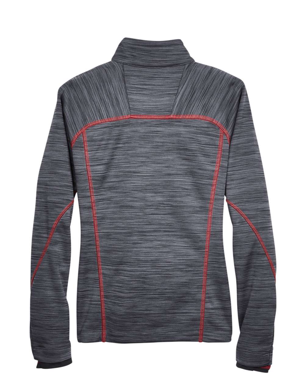 Women's Flux Mélange Bonded Fleece Jacket - Back - B245D3112 - Carbon/ Olympic Red
