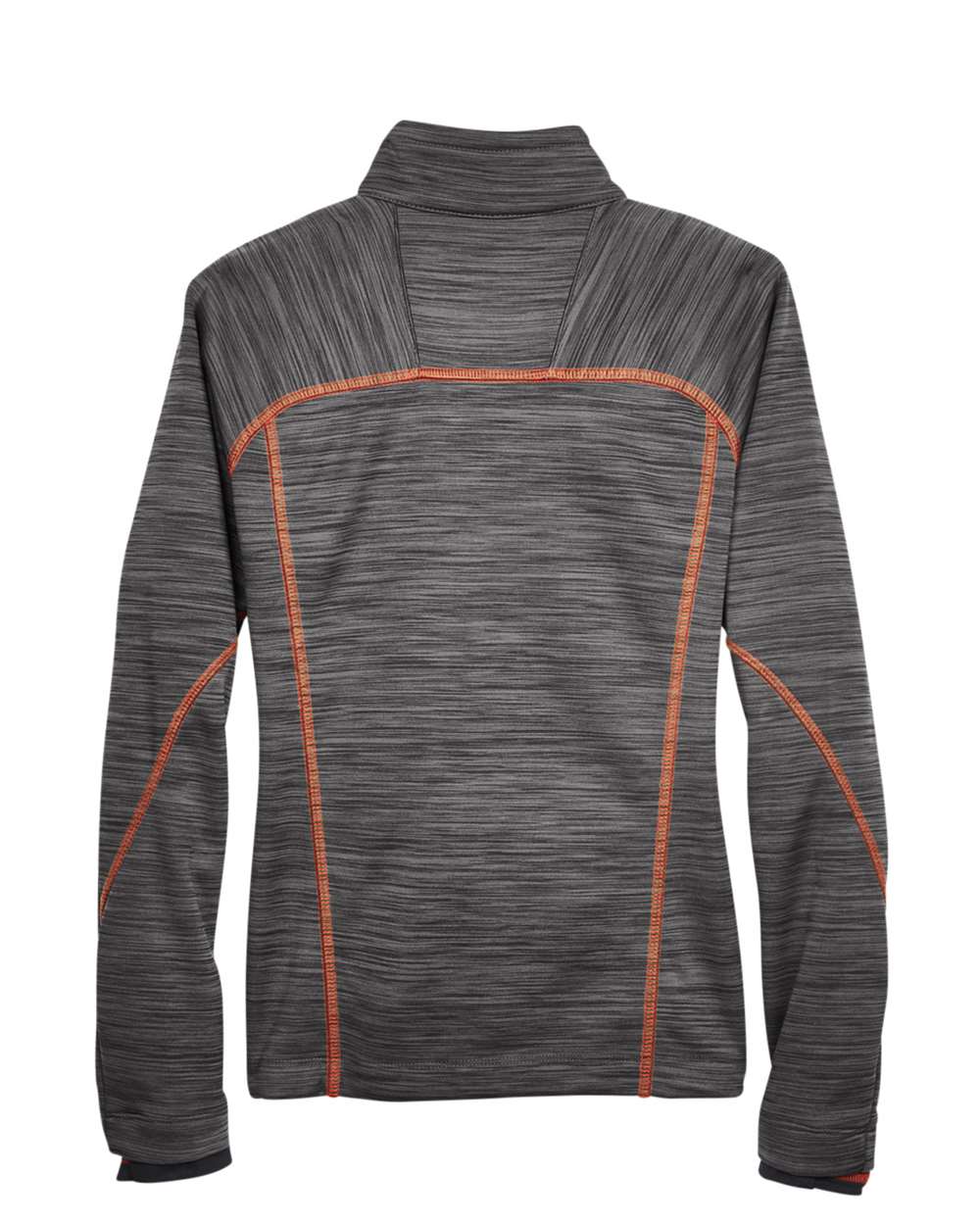 Women's Flux Mélange Bonded Fleece Jacket - Back - B245D3122 - Carbon/ Orange Soda