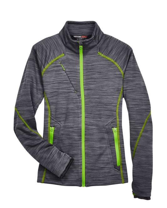 Women's Flux Mélange Bonded Fleece Jacket - Front - B245D3592 - Carbon/ Acid Green