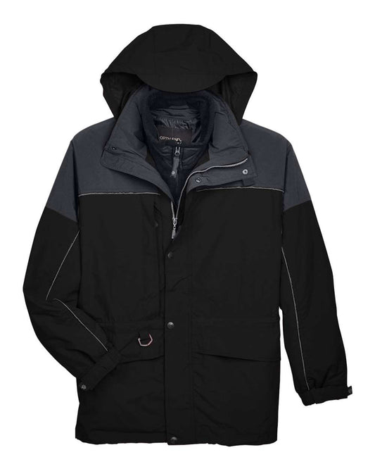 Men's 3-in-1 Two-Tone Parka - Front - B128D3502 - Black