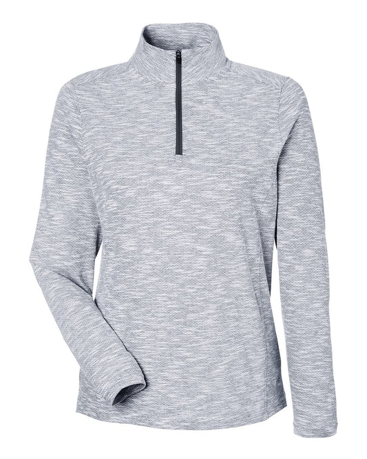 Women's Eclipse Jacquard Quarter-Zip Pullover - Front - B179D3502 - Black Heather