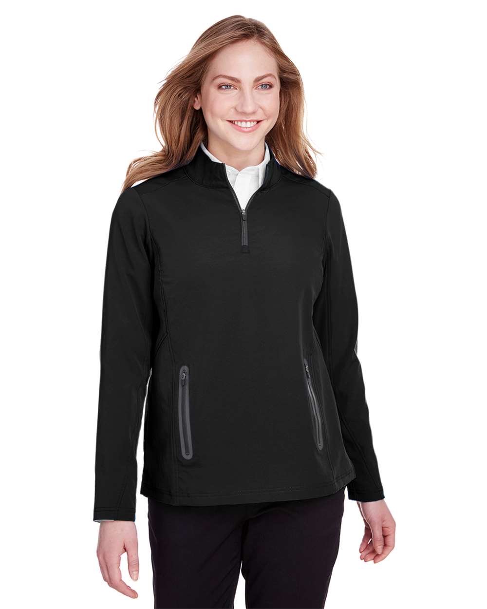 Women's Quest Stretch Quarter-Zip Pullover - OnModelFront - B173D3508 - Black/ Carbon