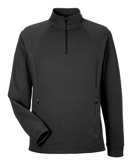 Men's Rhythm Waffle Quarter-Zip Pullover - Front - B168D3503 - Black