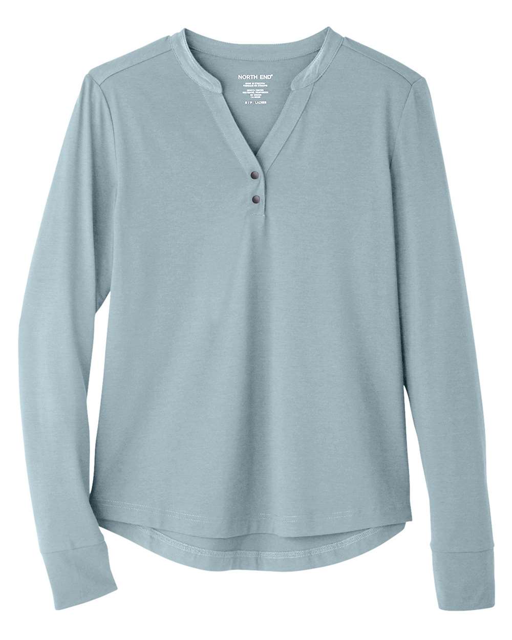 Women's JAQ Stretch Performance V-Neck Snap Pullover - Front - B171D3252 - Opal Blue