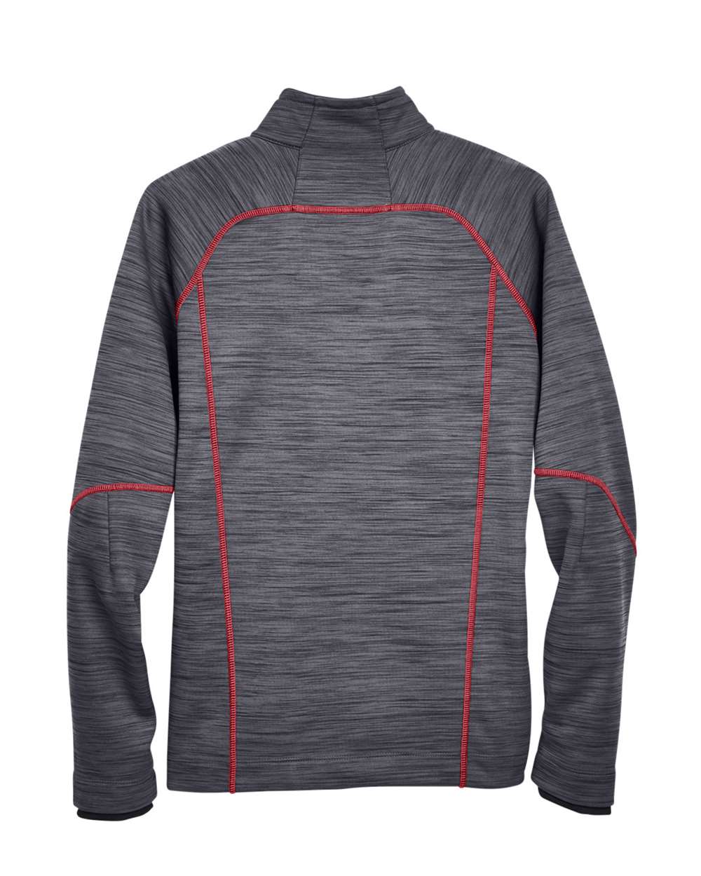 Men's Flux Mélange Bonded Fleece Jacket - Back - B269D3113 - Carbon/ Olympic Red