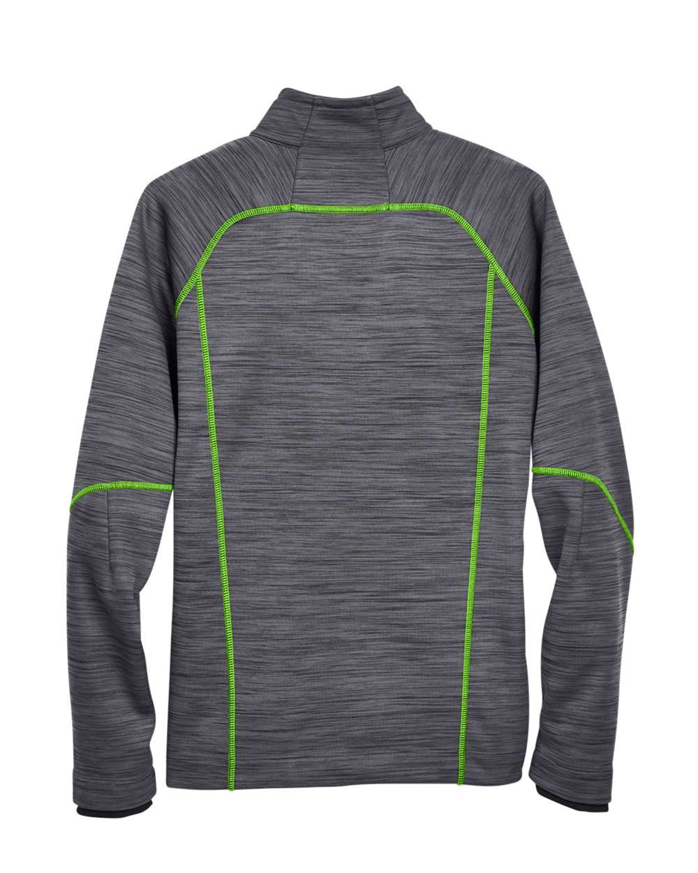 Men's Flux Mélange Bonded Fleece Jacket - Back - B269D3593 - Carbon/ Acid Green