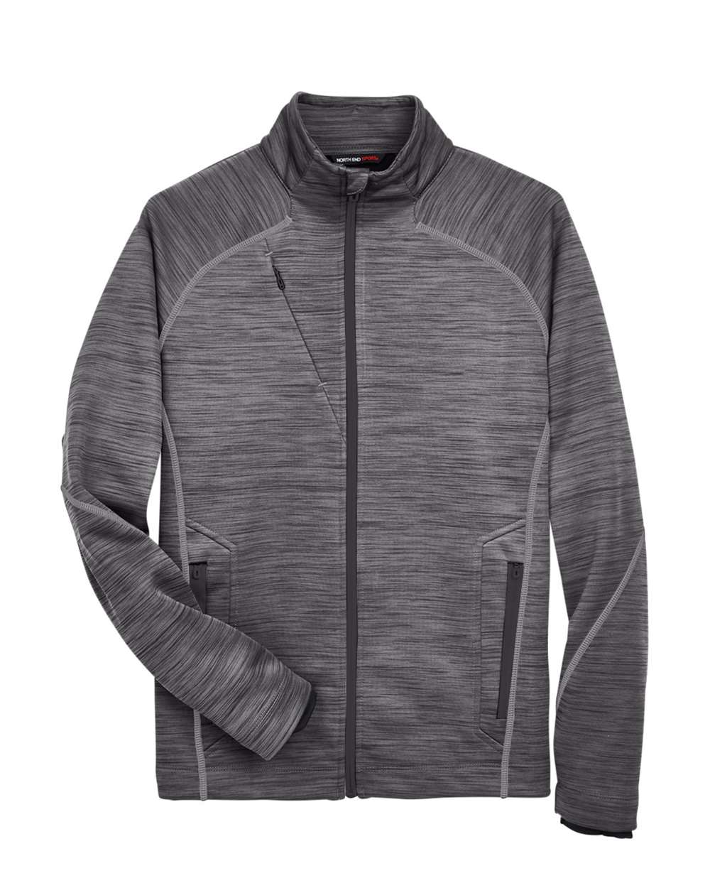 Men's Flux Mélange Bonded Fleece Jacket - Front - B269D3103 - Carbon/ Black