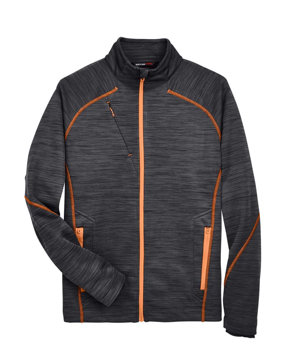 Men's Flux Mélange Bonded Fleece Jacket - Front - B269D3123 - Carbon/ Orange Soda