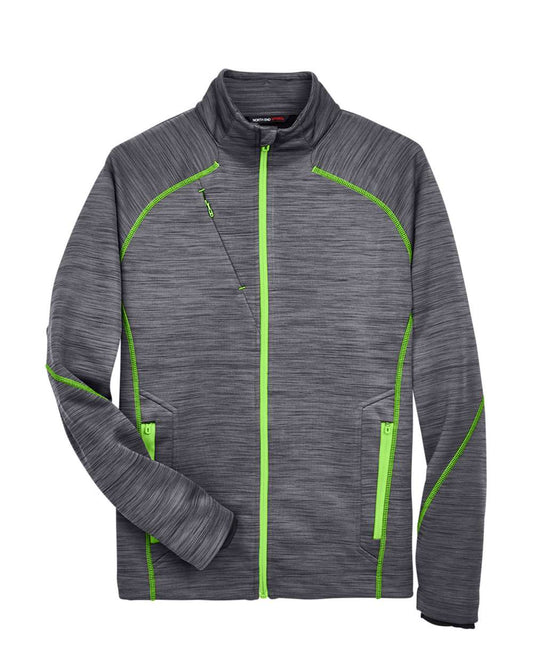 Men's Flux Mélange Bonded Fleece Jacket - Front - B269D3593 - Carbon/ Acid Green