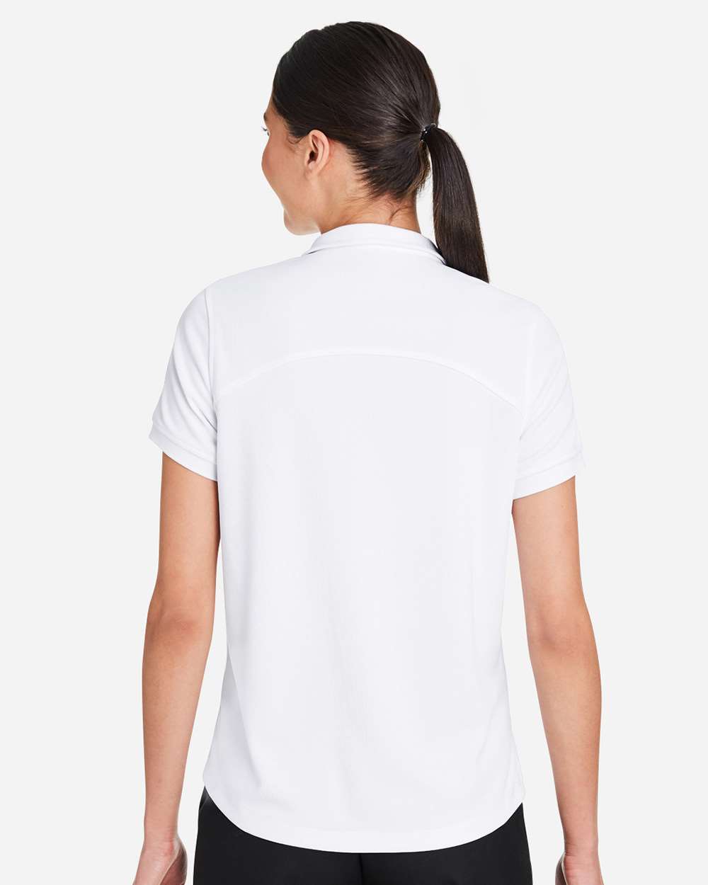 Women's Express Tech Performance Polo - OnModelBack - B165D3002 - White