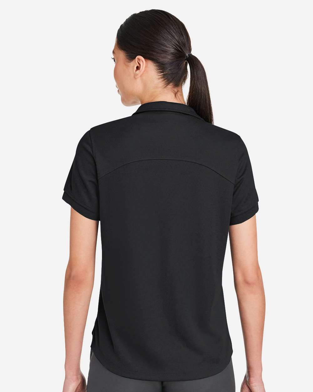 Women's Express Tech Performance Polo - OnModelBack - B165D3502 - Black