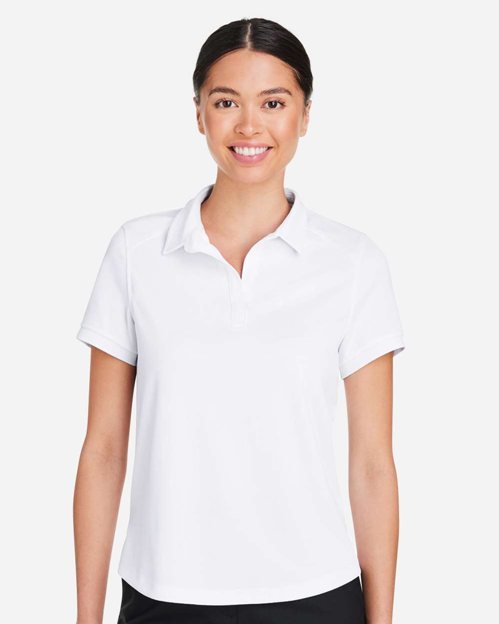 Women's Express Tech Performance Polo - OnModelFront - B165D3002 - White