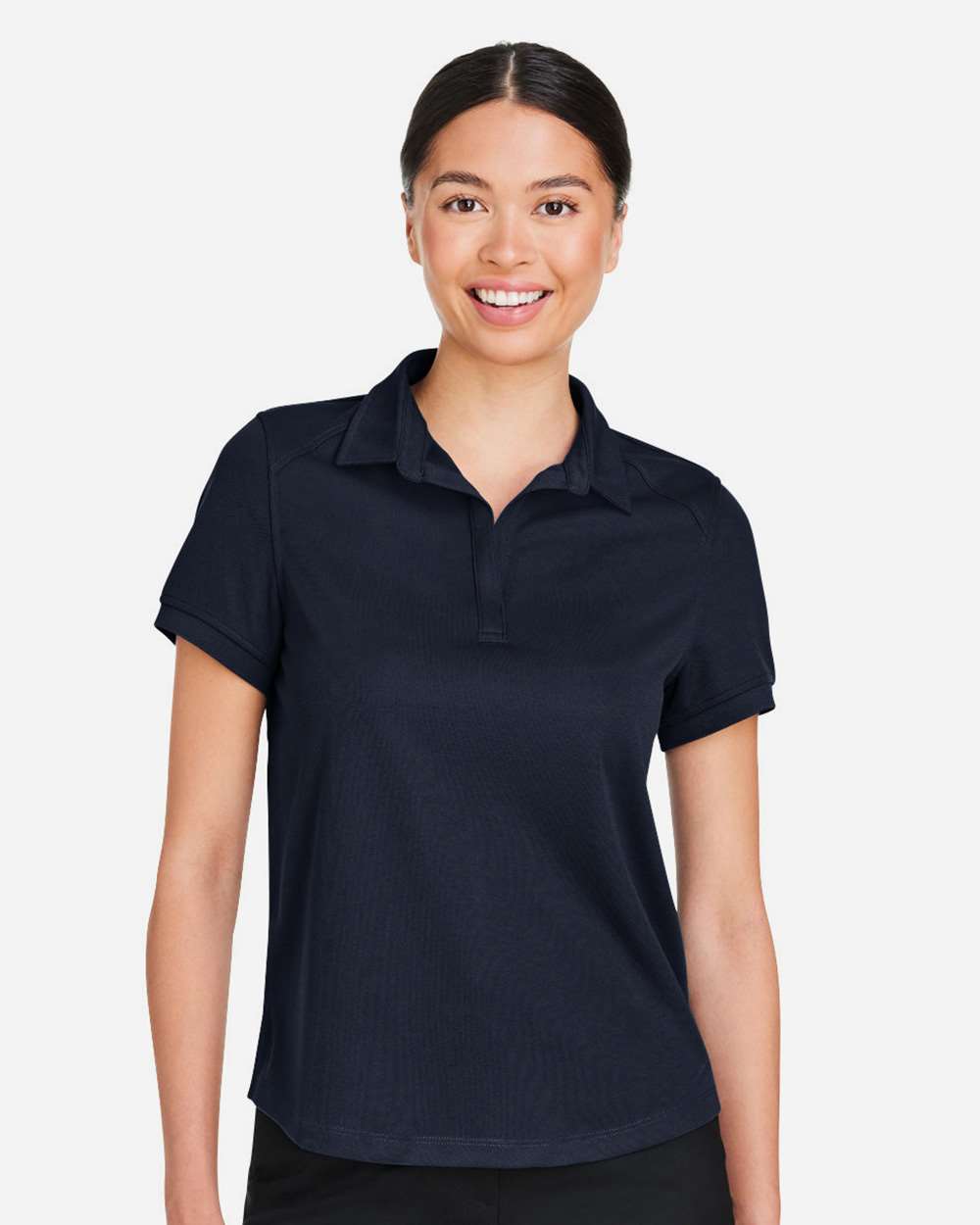 Women's Express Tech Performance Polo - OnModelFront - B165D3652 - Classic Navy