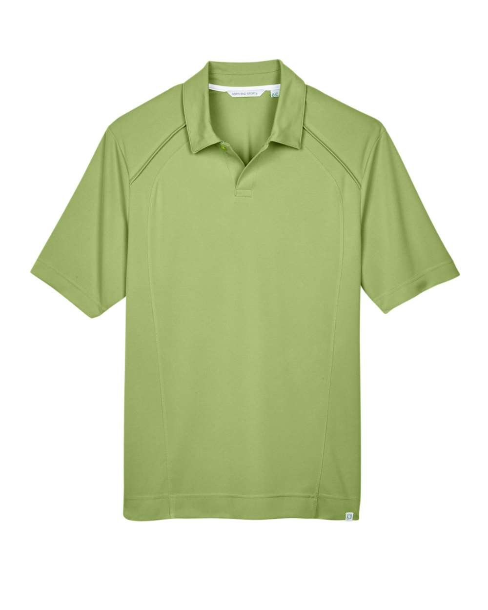 Men's Recycled Polyester Performance Pique Polo - Front - B254D3173 - Cactus Green