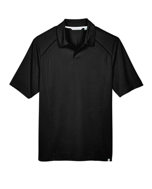 Men's Recycled Polyester Performance Pique Polo - Front - B254D3503 - Black