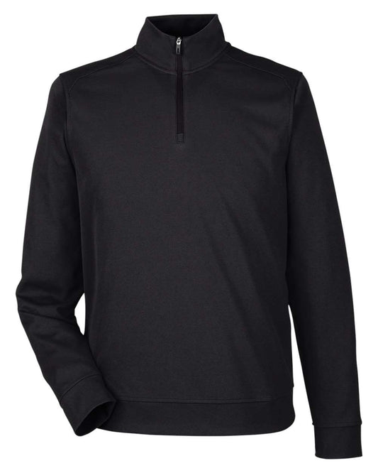 Men's Express Tech Performance Pique Quarter-Zip Pullover - Front - B176D3503 - Black