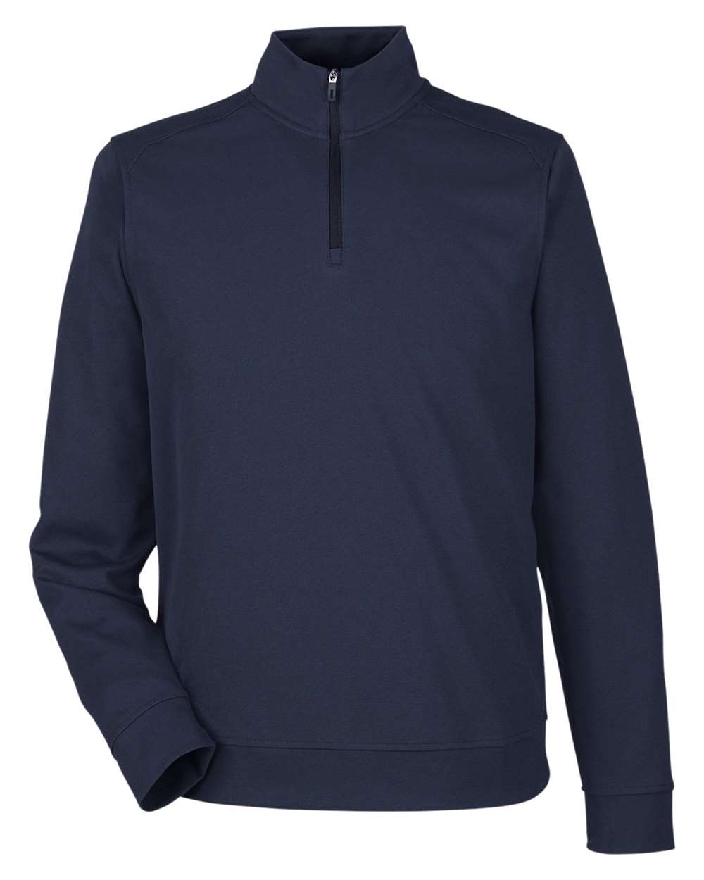 Men's Express Tech Performance Pique Quarter-Zip Pullover - Front - B176D3653 - Classic Navy
