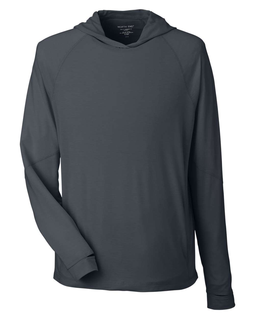 Unisex JAQ Stretch Performance Hooded Long Sleeve T-Shirt - Front - B161D3591 - Carbon