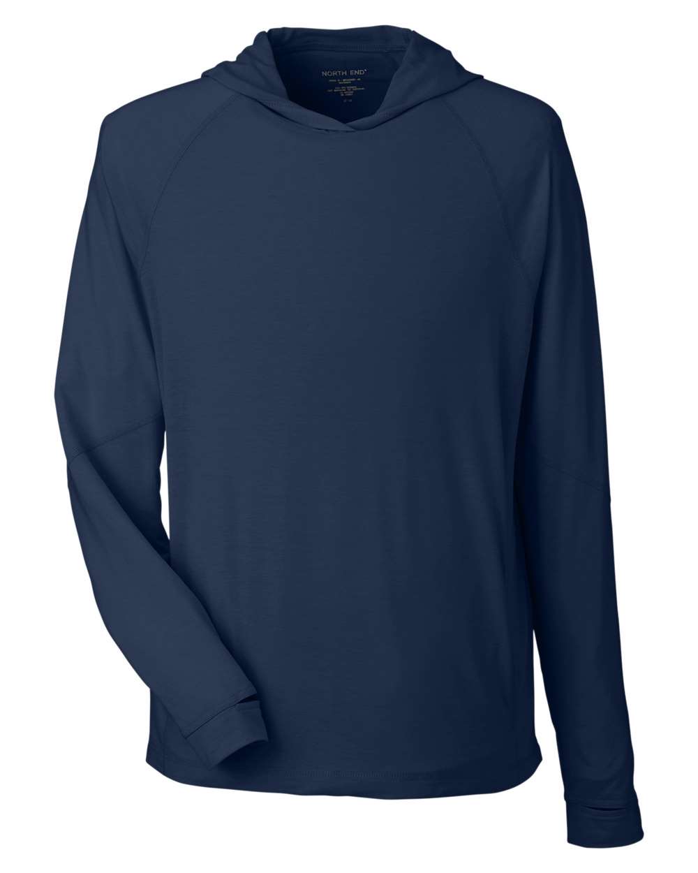 Unisex JAQ Stretch Performance Hooded Long Sleeve T-Shirt - Front - B161D3651 - Classic Navy