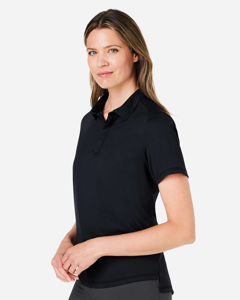Women's Revive Coolcore® Polo - OnModelSide - B163D3502 - Black