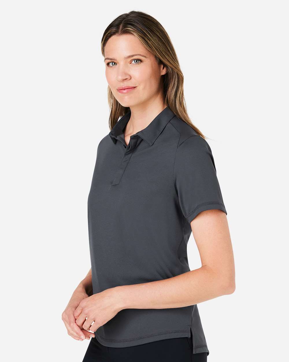Women's Revive Coolcore® Polo - OnModelSide - B163D3592 - Carbon