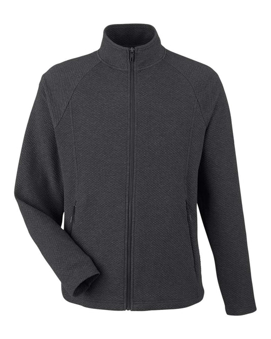 Men's Spirit Textured Full-Zip - Front - B209D3503 - Black Heather