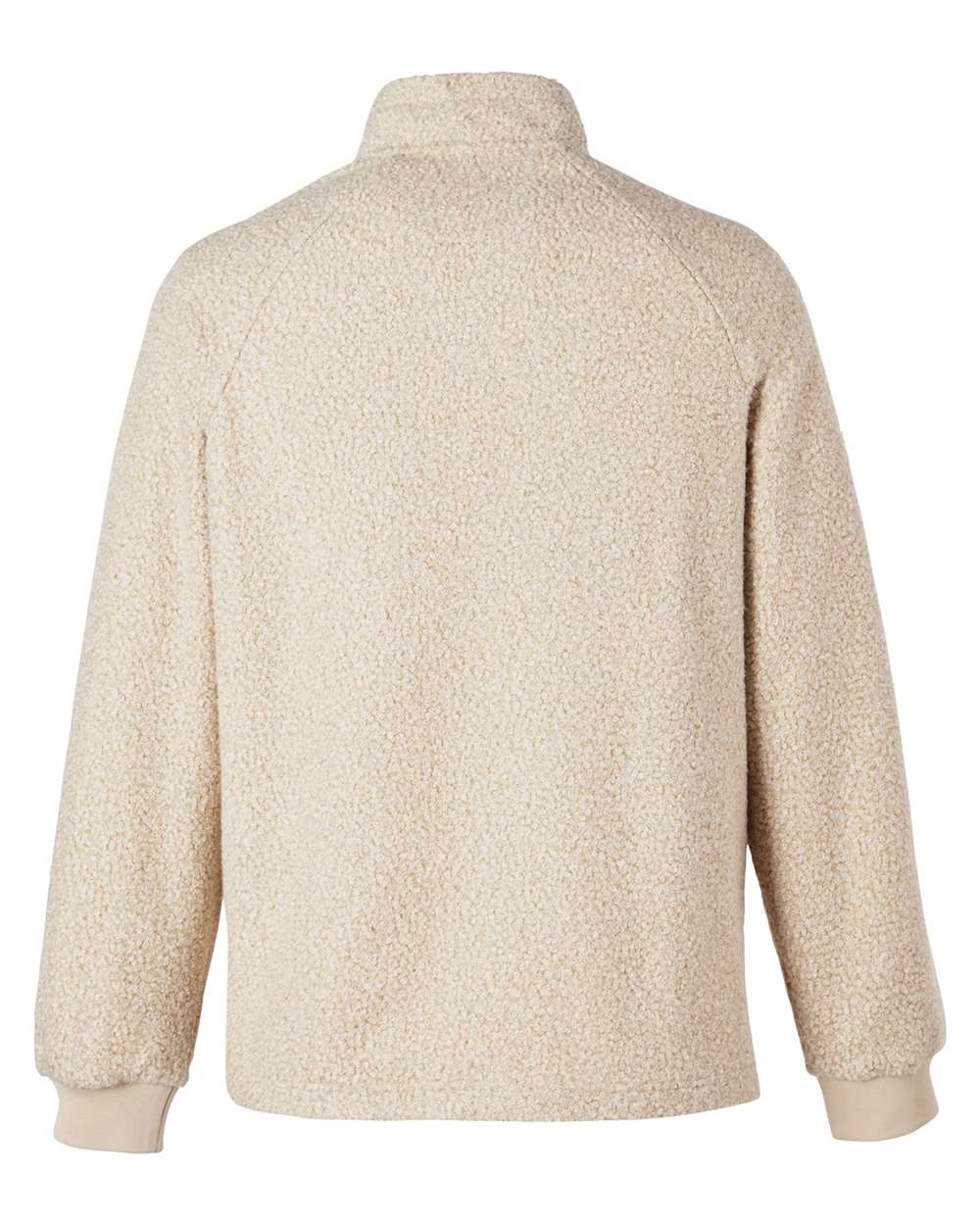 Men's Aura Sweater Fleece Quarter-Zip Pullover - Back - B199D3243 - Oatmeal Heather/ Teak