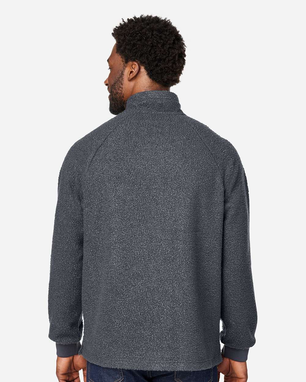 Men's Aura Sweater Fleece Quarter-Zip Pullover - OnModelBack - B199D3593 - Carbon/ Carbon