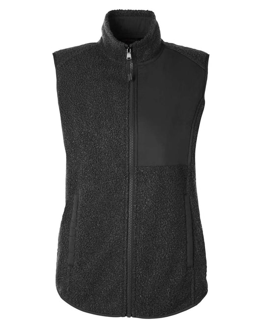 Women's Aura Sweater Fleece Vest - Front - B202D3502 - Black/ Black