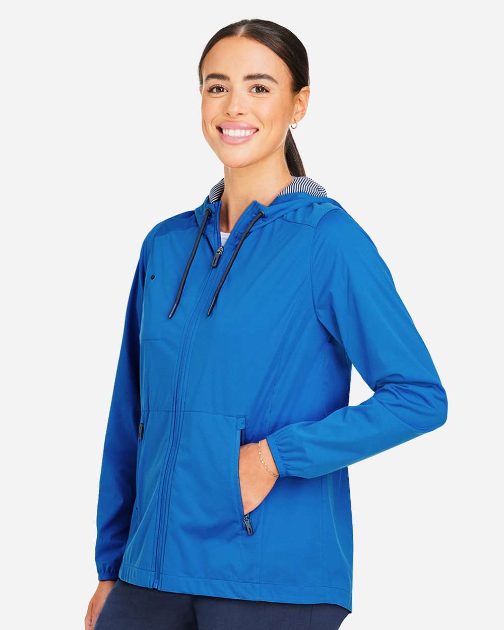 Women's Network Lightweight Jacket - OnModelSide - B212D3102 - Light Nautical Blue Heather