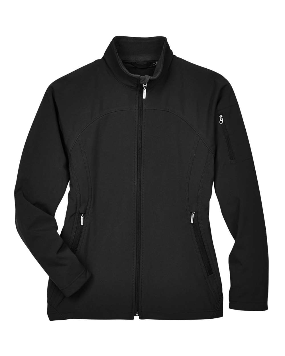 Women's 3-Layer Fleece Performance Soft Shell Jacket - Front - B105D3503 - Black