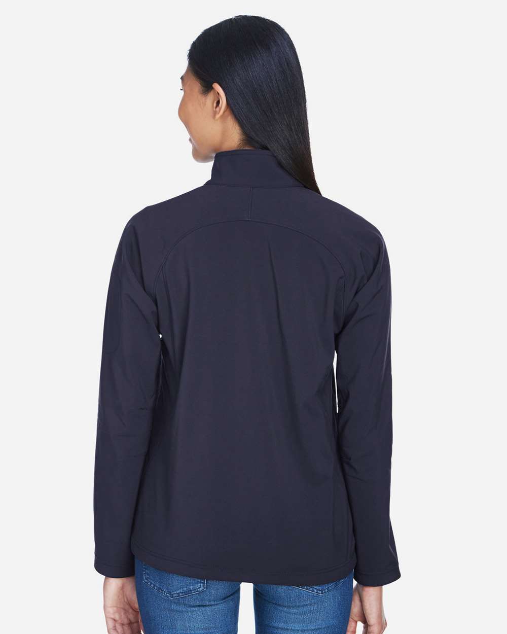 Women's 3-Layer Fleece Performance Soft Shell Jacket - OnModelBack - B105D3653 - Midnight Navy