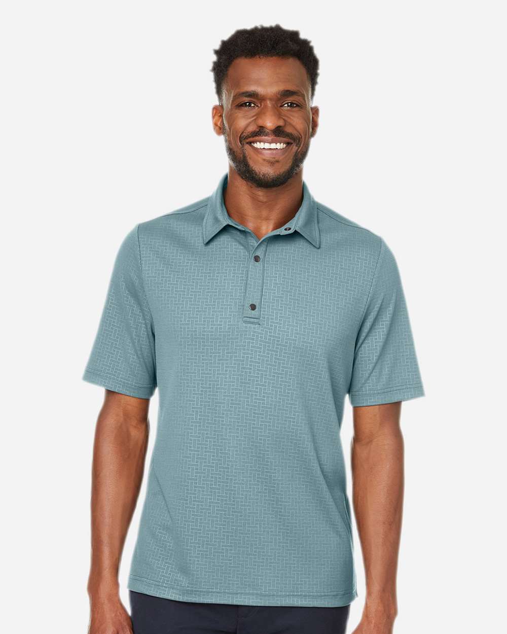 Men's Replay Recycled Pique Polo - OnModelFront - B159D3253 - Opal Blue