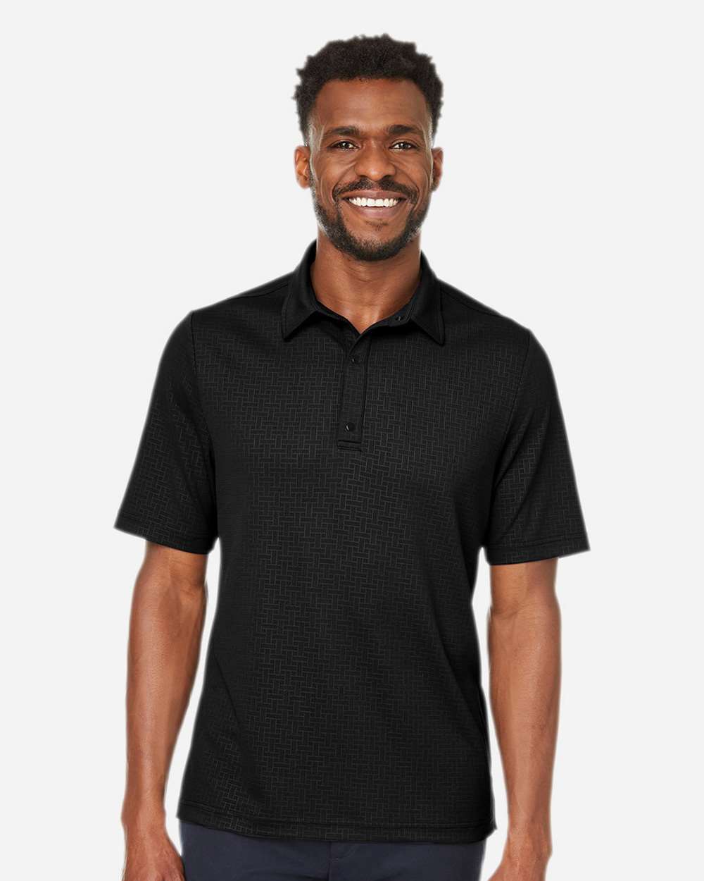 Men's Replay Recycled Pique Polo - OnModelFront - B159D3503 - Black