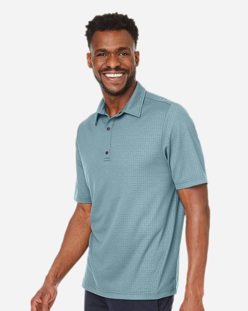 Men's Replay Recycled Pique Polo - OnModelSide - B159D3253 - Opal Blue
