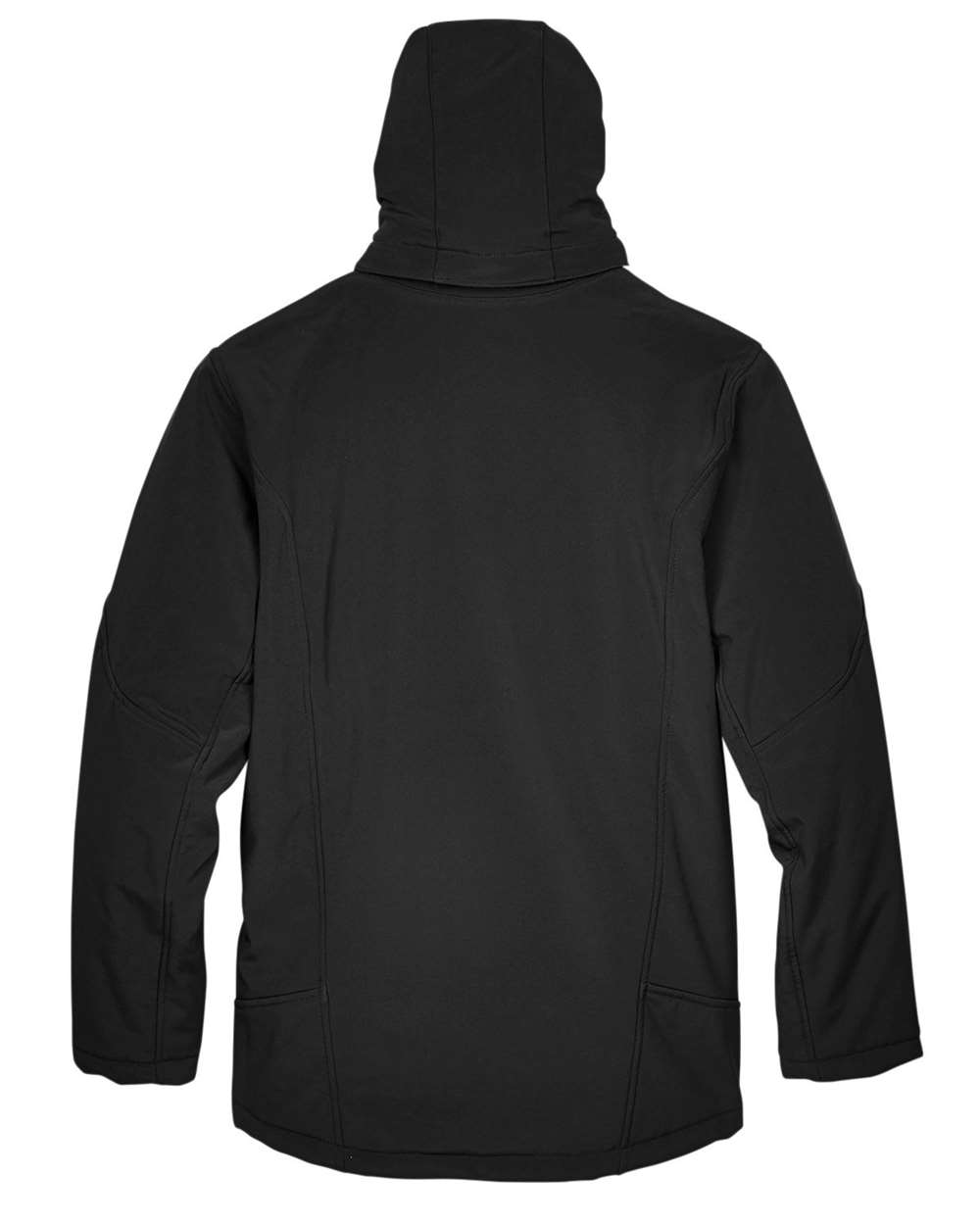 Men's Glacier Insulated Three-Layer Fleece Soft Shell Hood Jacket with Detachable Hood - Back - B138D3503 - Black