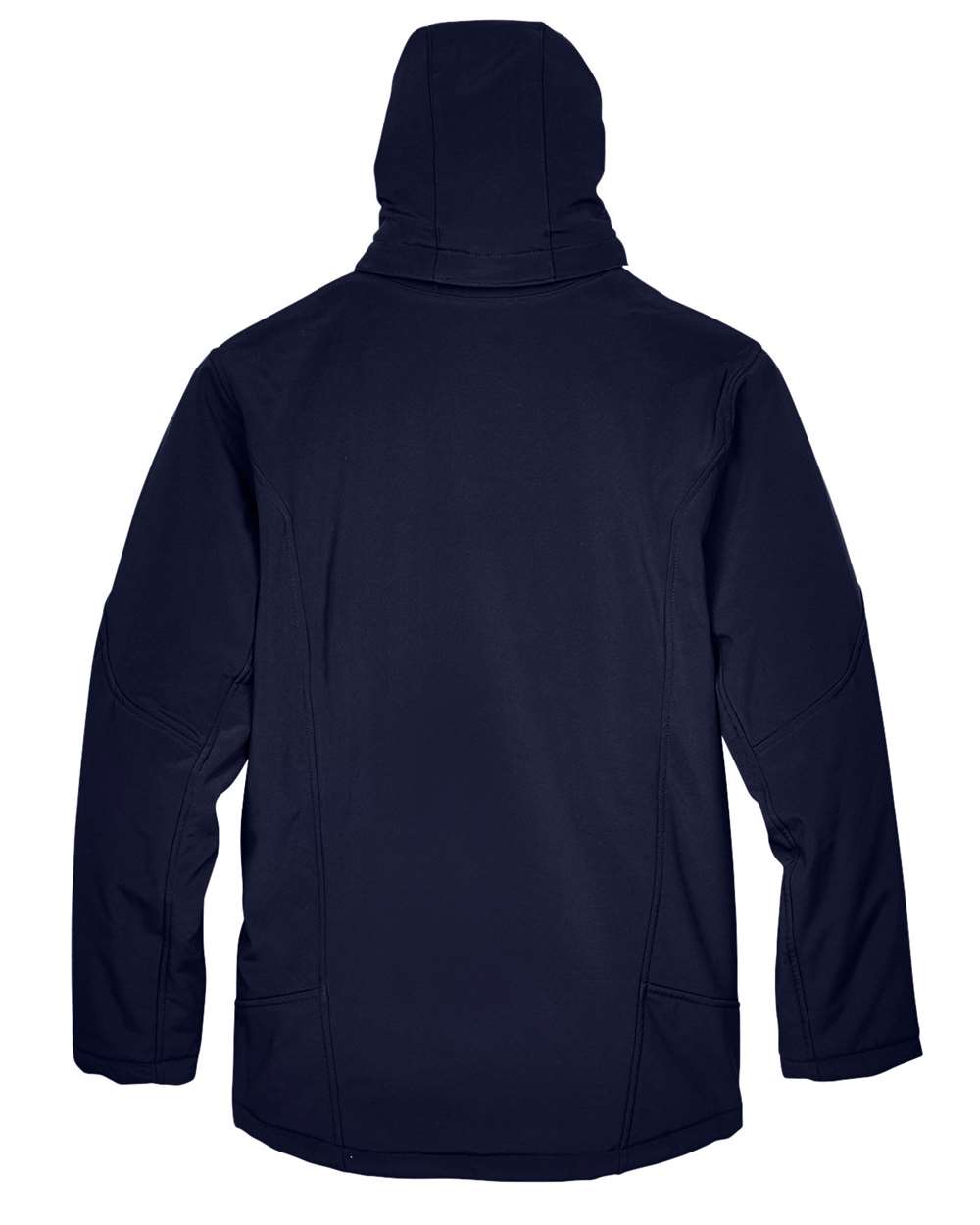 Men's Glacier Insulated Three-Layer Fleece Soft Shell Hood Jacket with Detachable Hood - Back - B138D3653 - Classic Navy